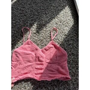 Free People Intimately Adella Bralette Pink Lace Boho Crop Top Cami